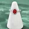 Oval 304 Stainless Steel Enamel Cuff Rings for Women RJEW-G355-01P-02-3