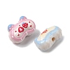 Embossed Opaque Acrylic Beads OACR-Z039-07-2
