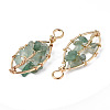 Natural Green Aventurine Pendants G-T131-98B-04-1