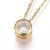 Brass Micro Pave Cubic Zirconia Pendant Necklaces NJEW-O108-29G-1
