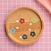 8Pcs 8 Color Flower Acrylic & Alloy Enamel Charm Keychains KEYC-PH01511-5