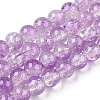 Transparent Crackle Baking Paint Glass Beads Strands DGLA-T003-01C-10-1