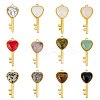 12Pcs 12 Style Natural & Synthetic Gemstone Pendants G-HY0001-09-1