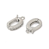 Oval Brass Micro Pave Clear Cubic Zirconia Fold Over Clasps KK-H202-12P-1