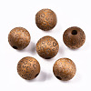 Painted Natural Wood Beads WOOD-T021-53B-09-1