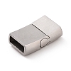 Tarnish Resistant 304 Stainless Steel Rectangle Magnetic Clasps with Glue-in Ends X-STAS-E089-42P-A-2
