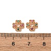 Brass Cubic Zirconia Bead Caps ZIRC-L105-03A-G-3