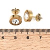 Flat Round 304 Stainless Steel & Crystal Rhinestone Stud Earrings for Women EJEW-G459-02G-3