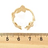 Flower Brass Cuff Rings for Women RJEW-B119-14G-02-4
