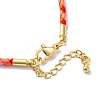 Polyester Cord Braided Bracelet Makings MAK-Z003-01G-33-3