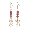 Natural Strawberry Quartz Dangle Earring EJEW-JE05911-1