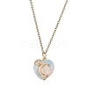 Opalite Heart Pendant Necklaces NJEW-JN04683-01-2