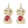 Brass Micro Pave Cubic Zirconia Pendants ZIRC-I063-35G-2