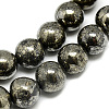 Natural Pyrite Beads Strands G-S265-03-8mm-3