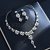 Alloy Rhinestone & Imitation Pearl Necklace and Earrings Sets for Women WG9335D-01-1