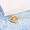 Brass Micro Pave Cubic Zirconia Pendant Necklaces NJEW-BB66483-A-3