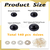 140 Sets 4 Styles Plastic Doll Craft Eyes DOLL-LP0001-14-2