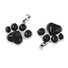 Natural Obsidian Pendants X-G-B194-02P-07-2