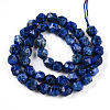 Dyed Natural Sesame Jasper Beads Strands G-T139-8mm-47G-2