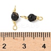 Dyed Natural Agate Faceted Round Connector Charms KK-C097-06G-05-3