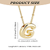 1pc Brass Chain with Alloy Letter Pendants Necklaces NJEW-LP0001-41G-G-2