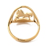Ion Plating(IP) 304 Stainless Steel Horse Adjustable Ring for Women RJEW-M149-21G-2