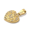 Ion Plating(IP) 304 Stainless Steel Micro Pave Cubic Zirconia Pendants STAS-Z107-04G-03-2