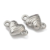 304 Stainless Steel Corrugated Heart Links Connector Charms STAS-D211-14D-P-2