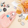 14Pcs 14 Styles Black Alloy Chemistry Theme Brooches JEWB-SC0001-48-3