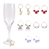 Brass Wine Glass Charm Rings KK-PH0035-15-4