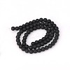 Frosted Natural Black Agate Round Beads Strands G-N0151-11-6mm-2