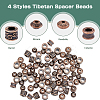 200Pcs 4 Style Tibetan Style Alloy Beads FIND-DC0002-74-4