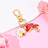 Flower & Mushroom Alloy Enamel Pendant Decorations HJEW-YW00055-04-1