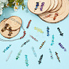 32Pcs 16 Styles Natural Chip Gemstone Beaded Connector Charms PALLOY-GO00060-4