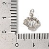 Rack Plating Brass Clear Cubic Zirconia Charms KK-Z056-28P-3