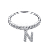 Rhodium Plated 925 Sterling Silver Micro Pave Clear Cubic Zirconia Finger Ring for Women RJEW-F150-16B-11P-1