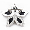 Flower Shape Natural White Shell Brooch Pin G-N333-012A-RS-3