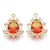 Golden Tone Brass Pendants X-GLAA-R212-03G-2