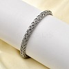 Braided 304 Stainless Steel Cuff Bangles for Women BJEW-A067-07P-3