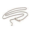 2mm Rack Plating Brass Rope Chain Adjustable Slider Necklaces for Women Men MAK-L044-06P-1