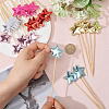 12 Sets 6 Colors PU Leather Cake Toppers with Bamboo Stick FIND-CA0009-83-3