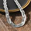 Non-Tarnish 304 Stainless Steel Interlocking Triple Herringbone Chain Necklace for Men Women NJEW-H167-01P-1