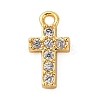Brass Micro Pave Clear Cubic Zirconia Charms KK-V016-22A-G-1