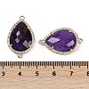 Natural Amethyst Faceted Teardrop Links G-B126-03G-09-3