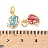 Rack Plating Brass Micro Pave Cubic Zirconia & Shell Pendants KK-I357-08G-3