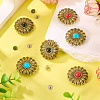 6Pcs 3 Colors Chrysanthemum Alloy with Resin Decorative Rivets BUTT-TA0001-30-7