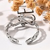 Infinity 304 Stainless Steel Open Cuff Rings for Women RJEW-M046-04P-5