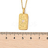 304 Stainless Steel Pave Opalite Rectangle Pendant Necklaces for Women Men NJEW-R018-05G-02-5