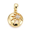 Brass Micro Pave Cubic Zirconia Pendants KK-T070-38G-1