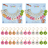 Alloy Enamel Flower with Yin Yang Charm Locking Stitch Markers HJEW-PH01723-1